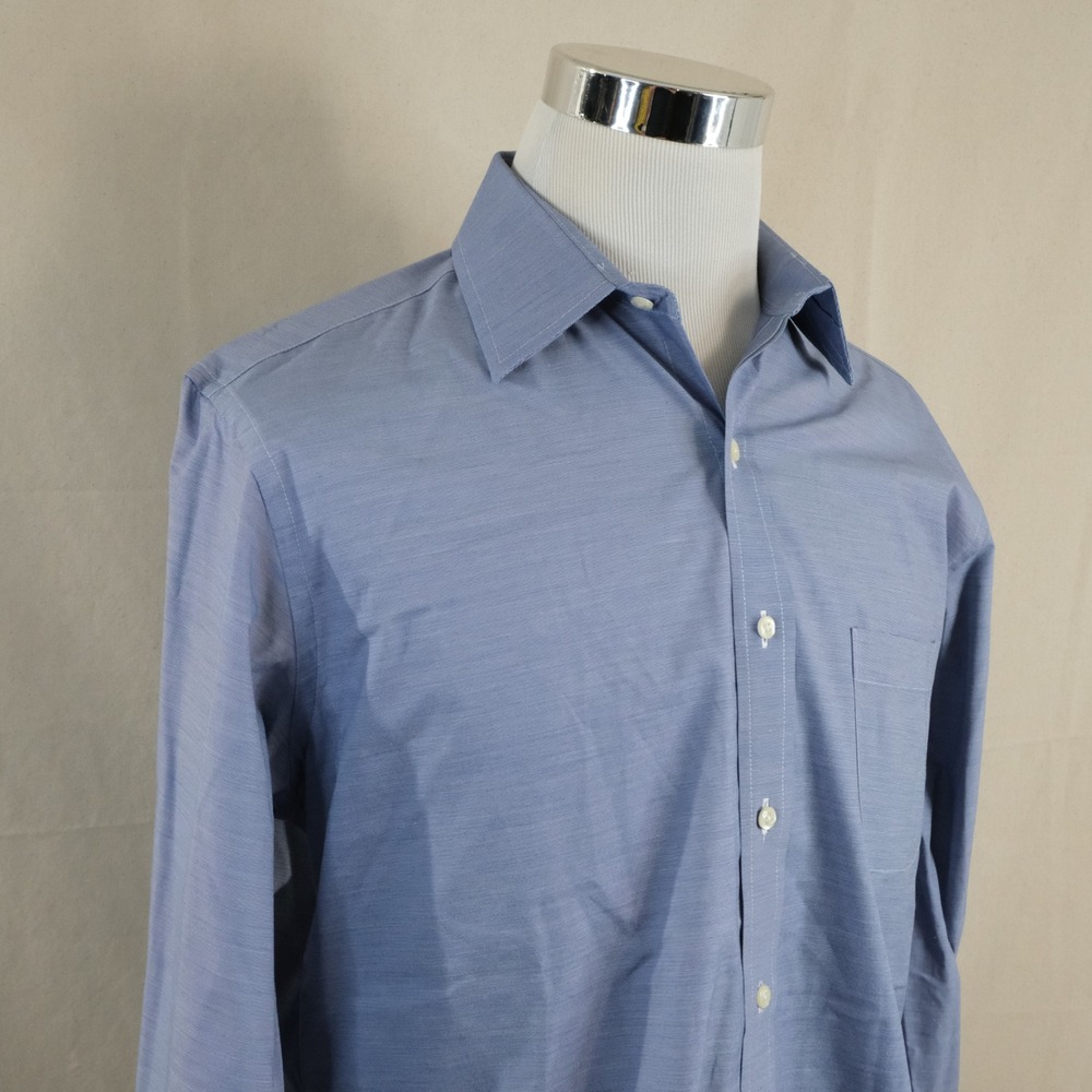 Brooks Brothers 16 36 Regent Fit Dress Shirt Blue Striped Supima Cotton Blend